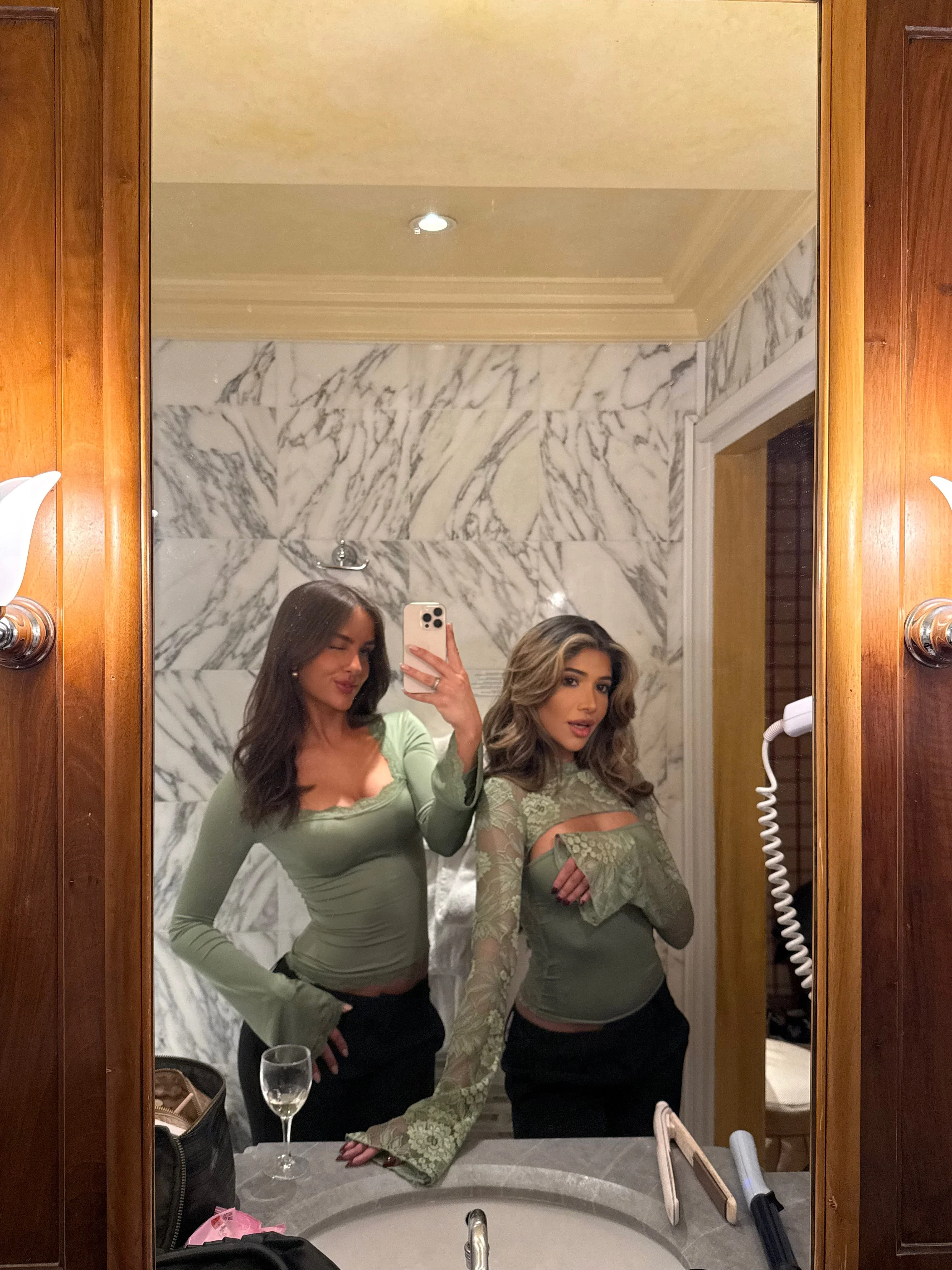 Blair basic lace top - sage - Image 4