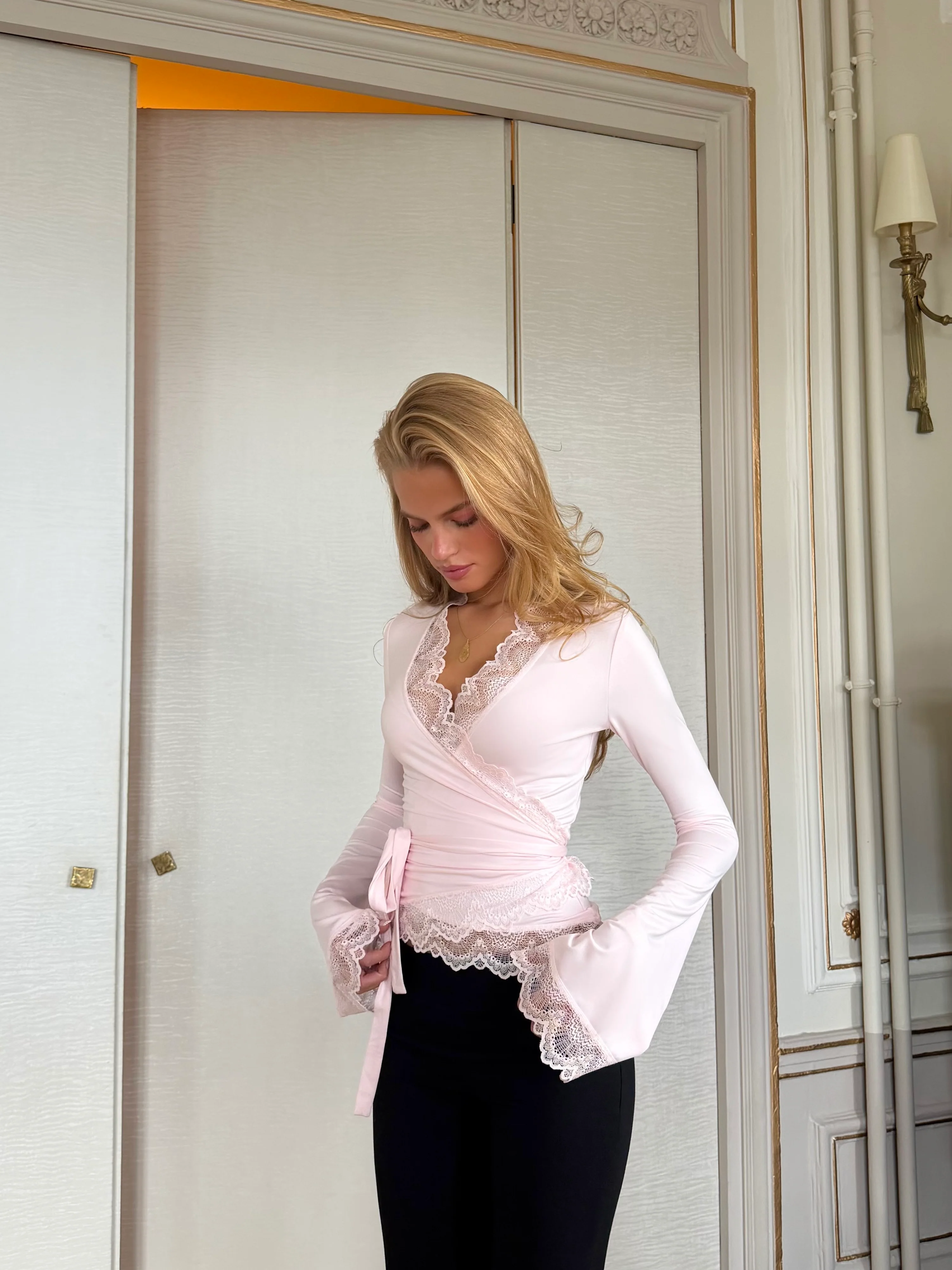 New Ballerina Basic Lace Top – Pink - Image 2