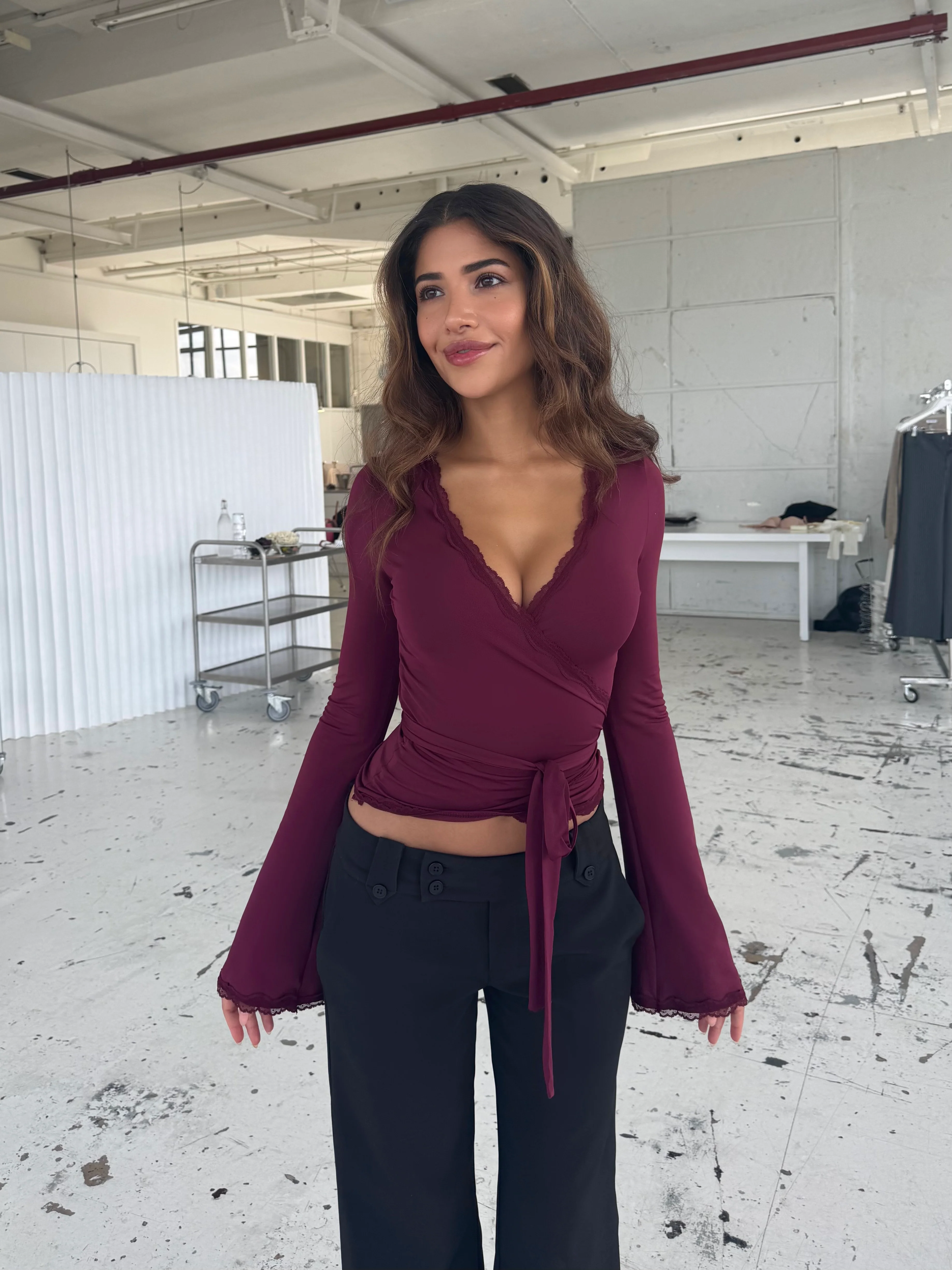 Ballerina basic top - burgundy - Image 2