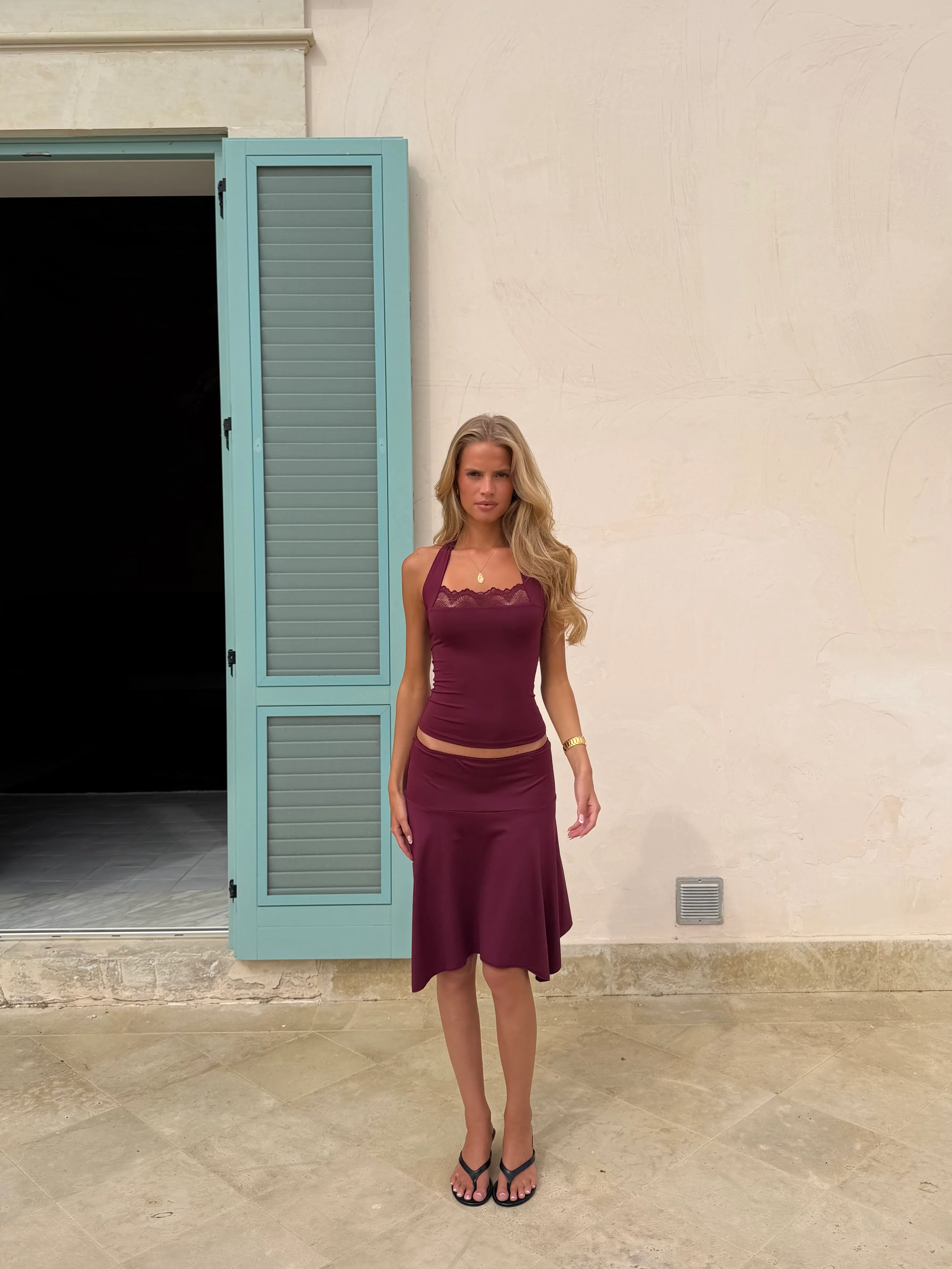 Elia lace top - Bordeaux - Image 6