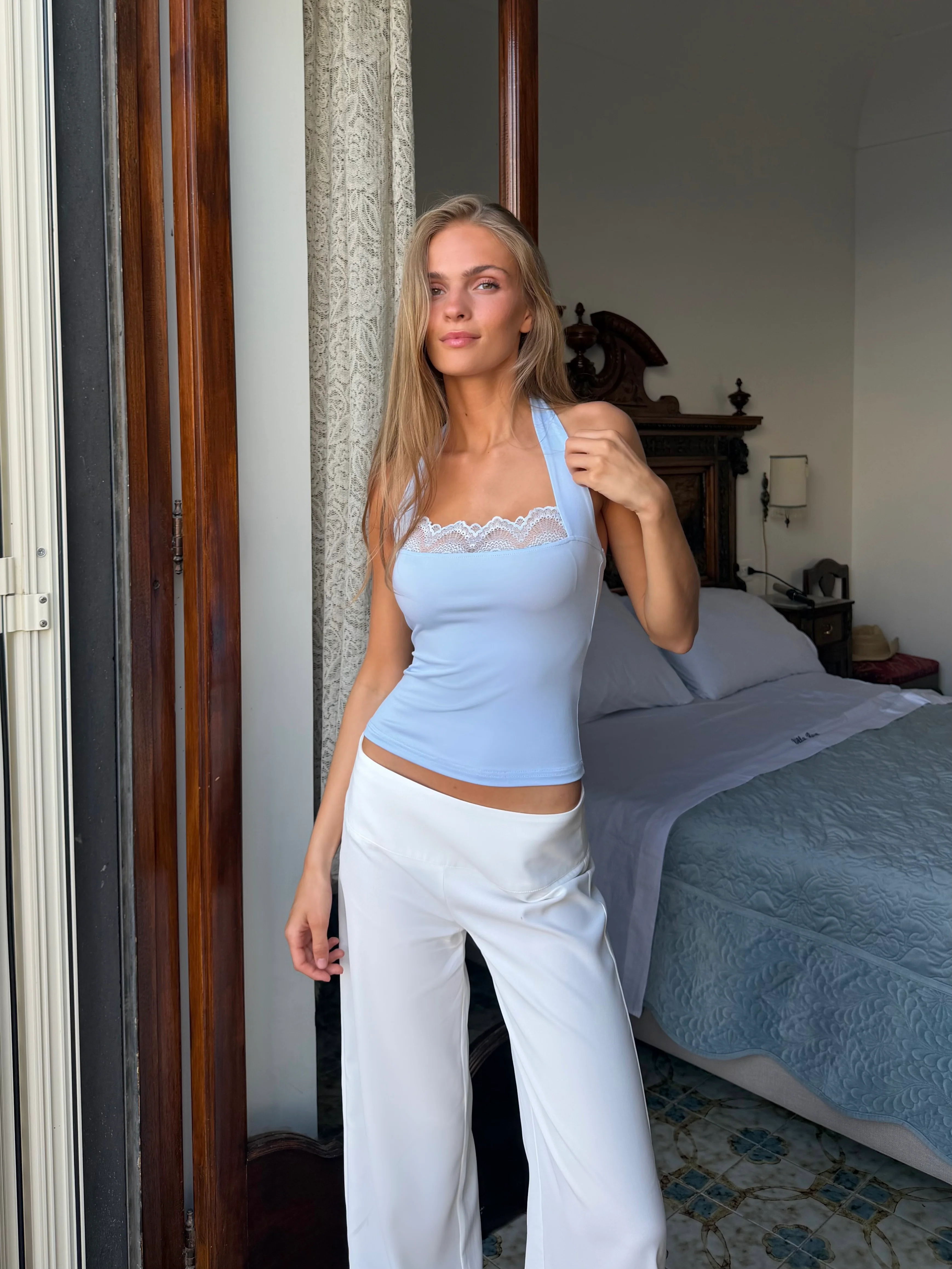 Elia lace top - Light blue - Image 5
