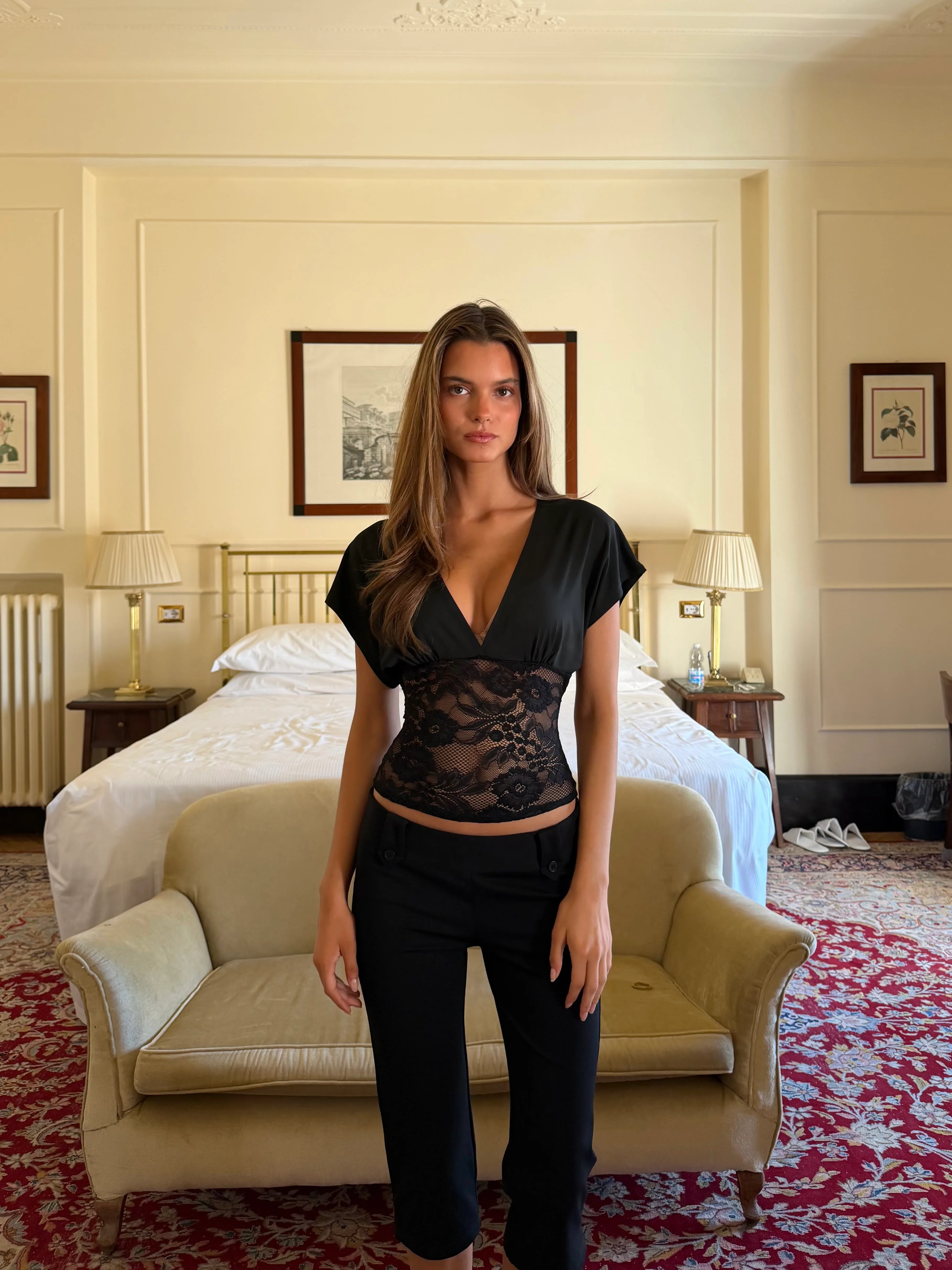 Lera Lace Top - Black - Image 2