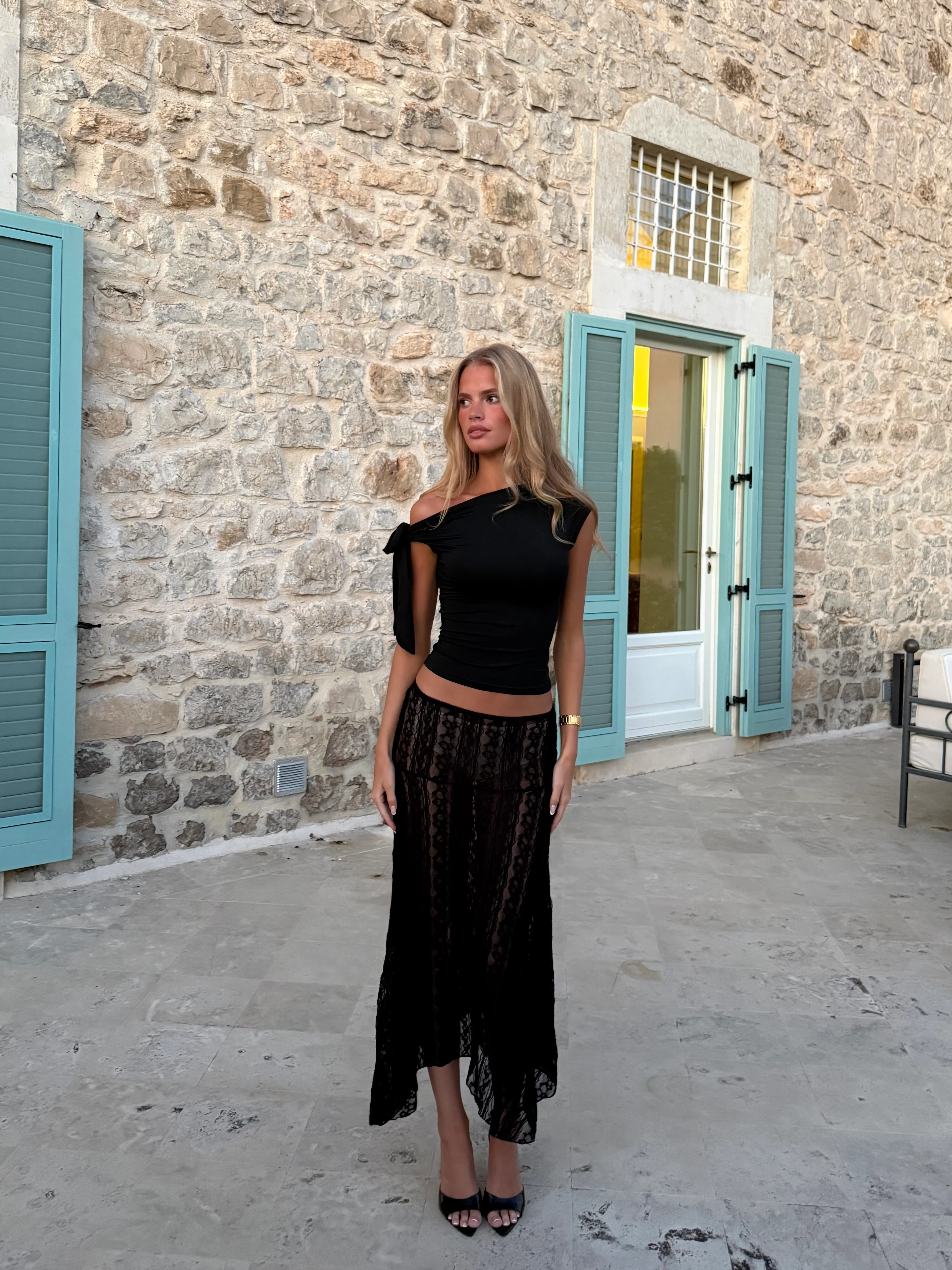 Lyra lace skirt - Black - Image 5