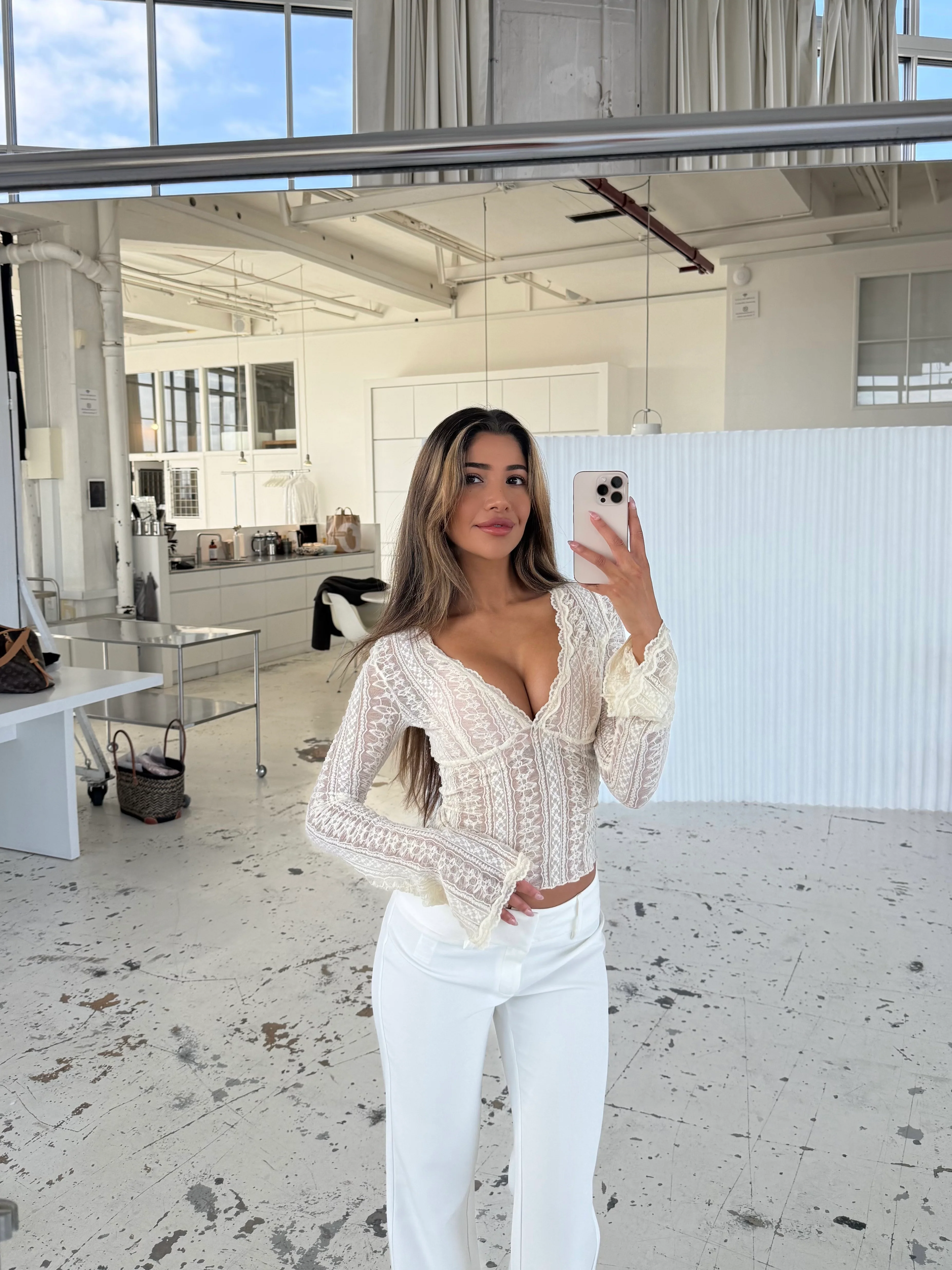 Lyra lace top - vintage cream - Image 2